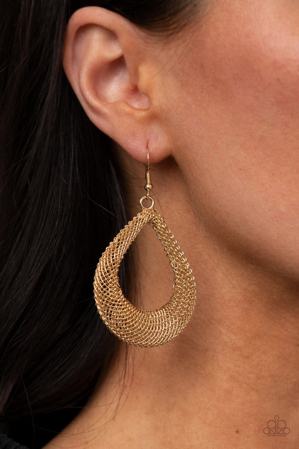 A Hot MESH - Gold Earrings
