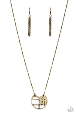 Abstract Aztec - Brass Necklace