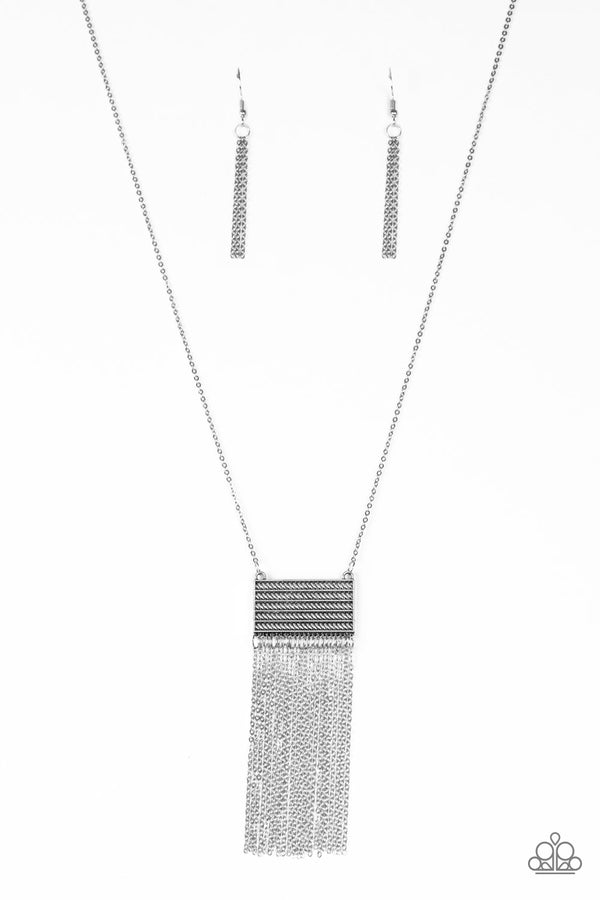 Totally Tassel - Silver Necklace