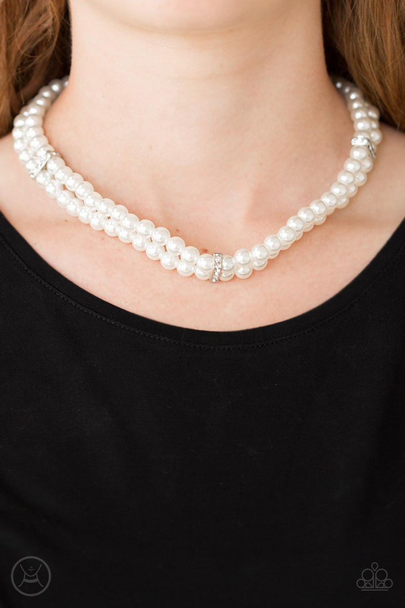 Put On Your Party Dress - White Necklace