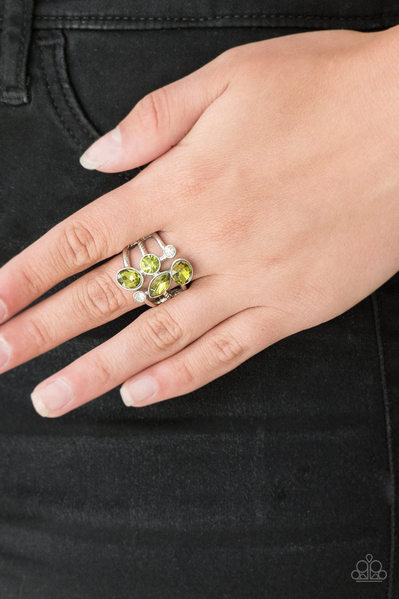 Green rhinestone Ring