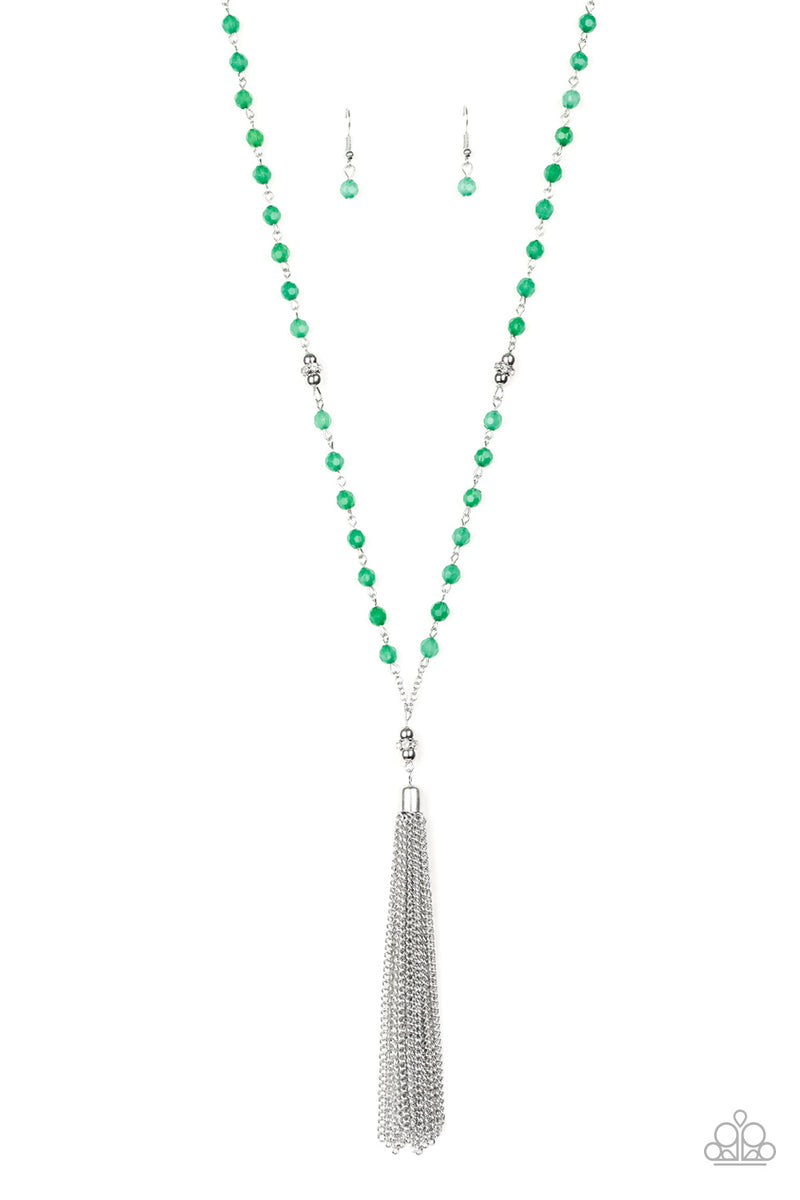 Tassel Takeover - Green Necklace