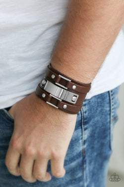 Brown Leather Silver bracelet