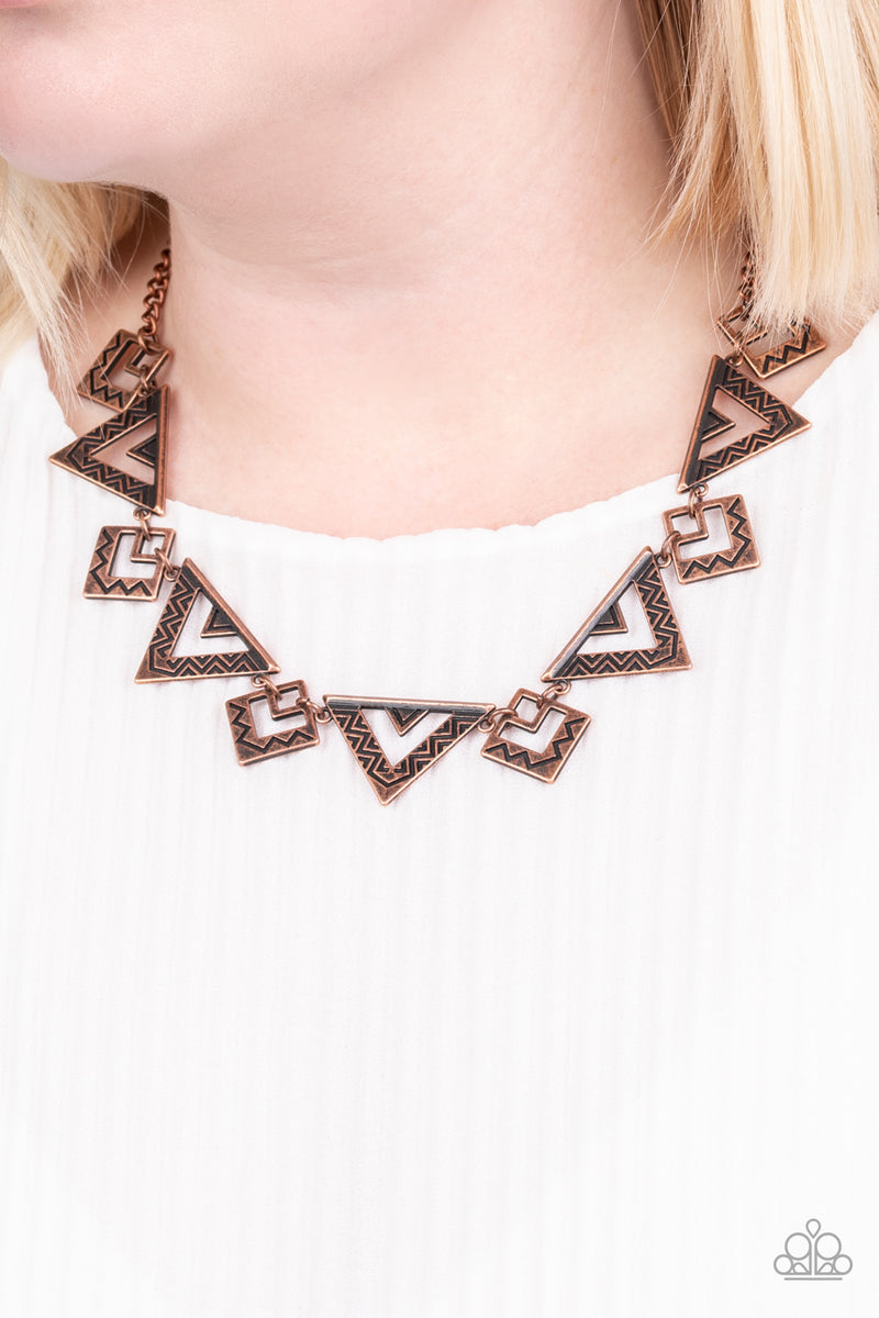Copper Triangles Necklace