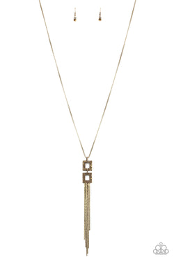 Times Square Stunner - Brass Necklace
