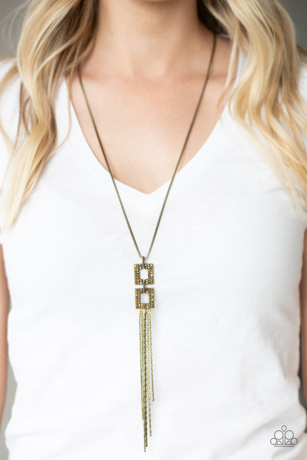 Times Square Stunner - Brass Necklace