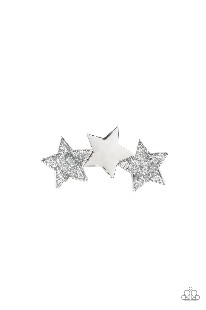 Silver Triple Stars hair Clip