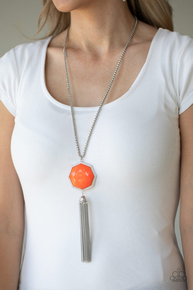 Orange pendant necklace