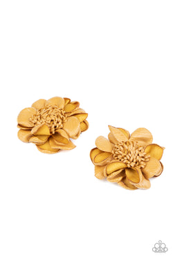 Golden brown petal hair clip