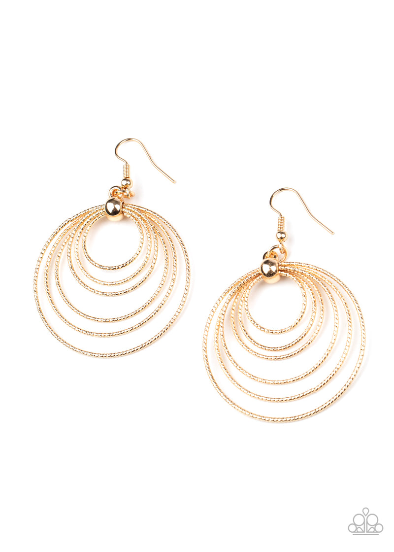 Elliptical Elegance - Gold Earrings