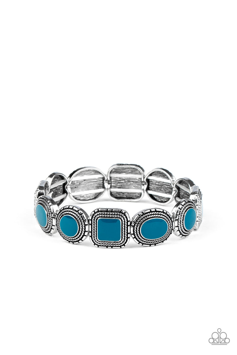 Blue Silver Frame Bracelet