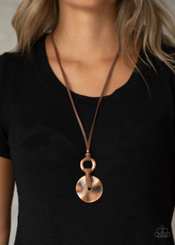 Copper Disc Necklace Necklace