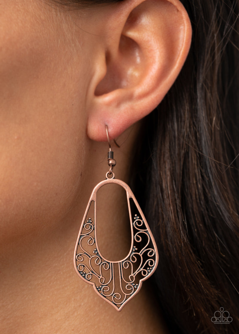 Vine Copper Earrings