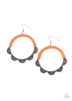 Tambourine Trend - Orange Earrings