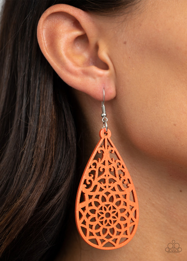 Seaside Sunsets - Orange Earrings