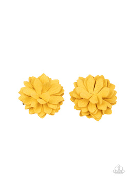 Yellow petal hair clip