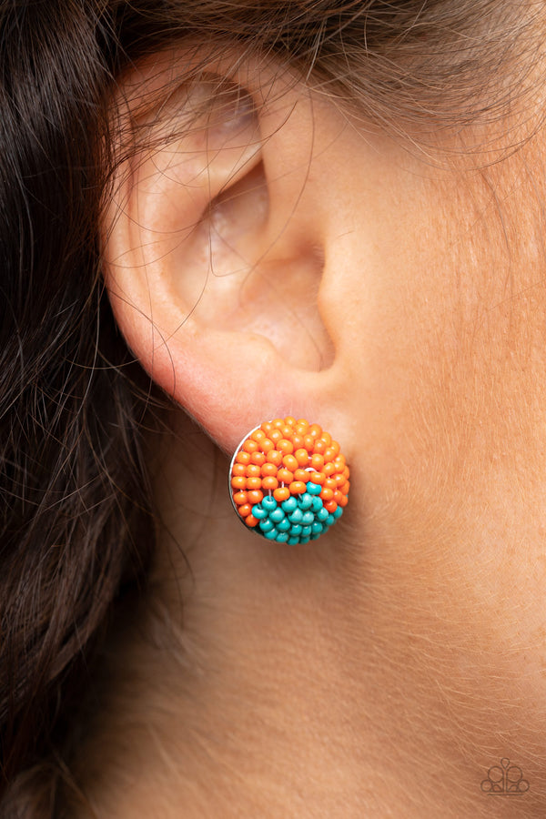 As Happy As Can BEAD - Orange Earrings