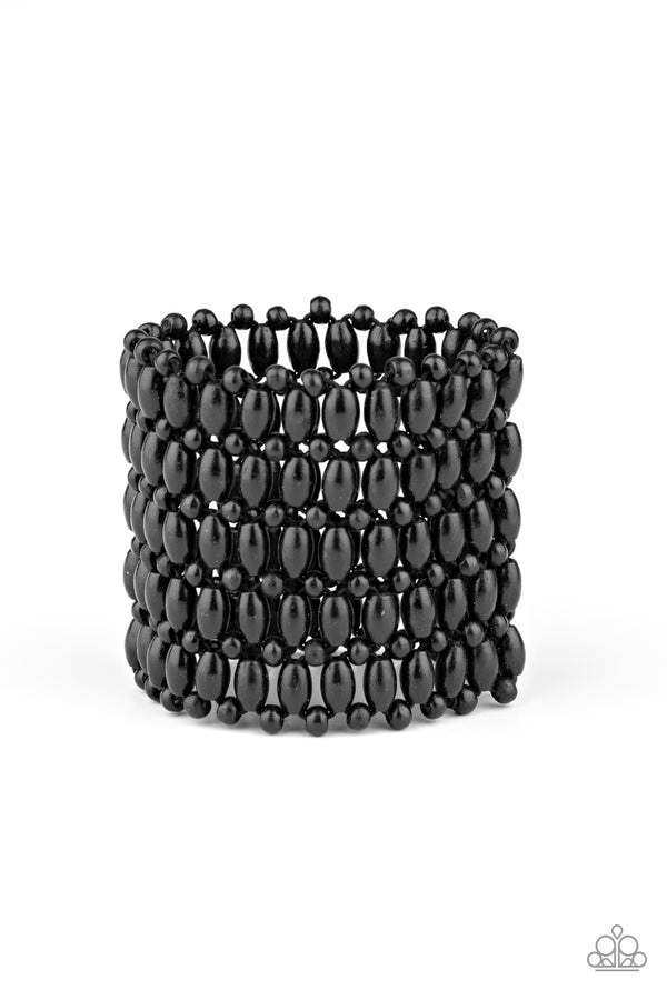 Black Wooden Bead Bracelet