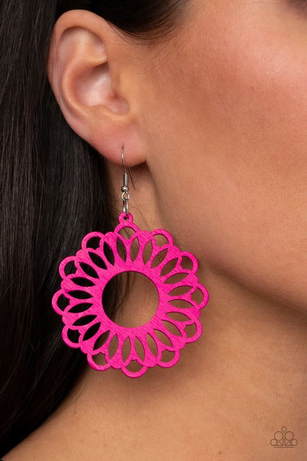 Pink Peacock Earrings