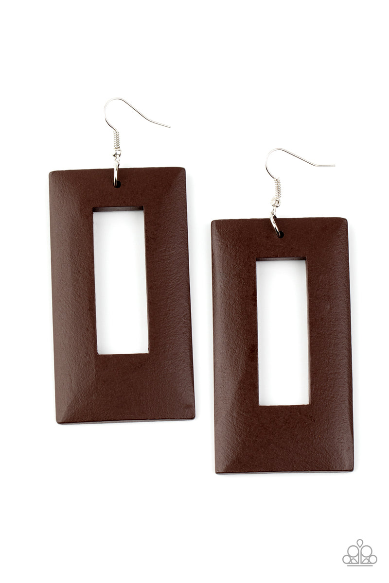 Totally Framed - Brown Earrings