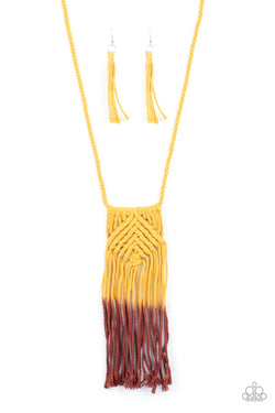 Look At MACRAME Now - Yellow Necklace
