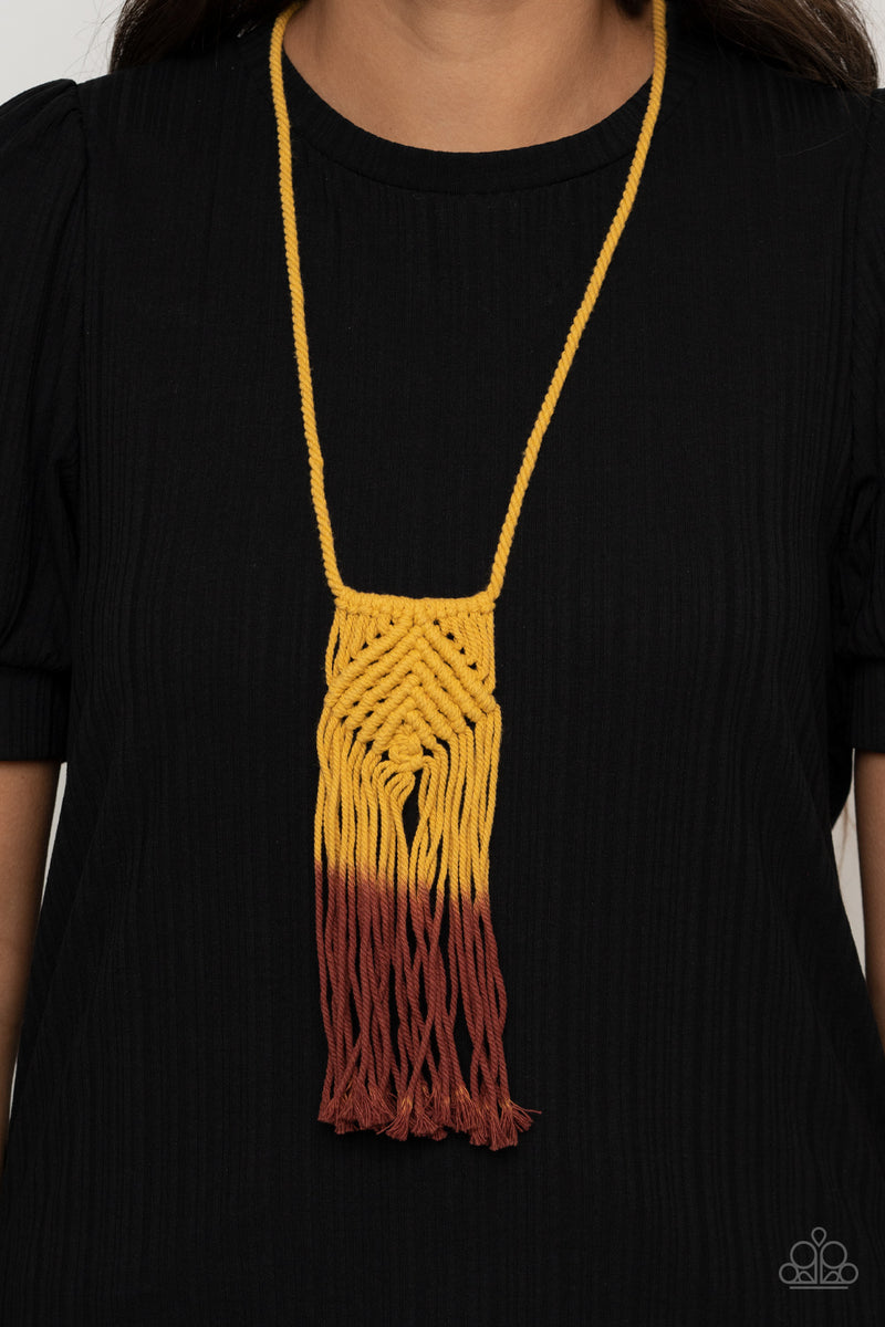 Look At MACRAME Now - Yellow Necklace
