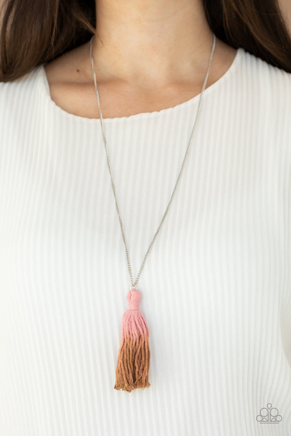 Totally Tasseled - Pink necklace