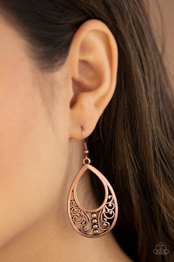 Stylish Serpentine - Copper Earrings