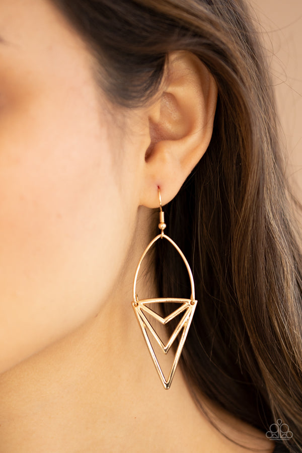 Proceed With Caution - Gold Earrings