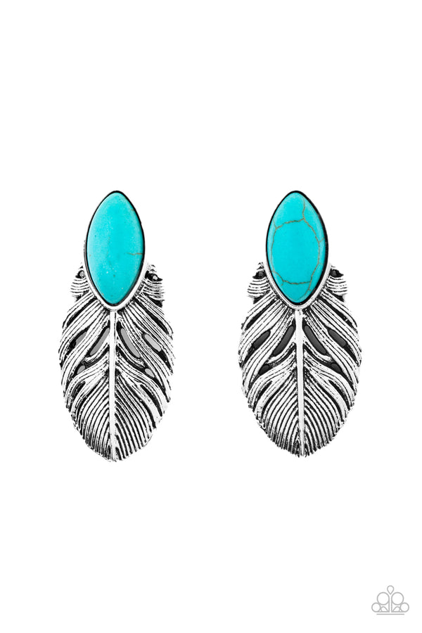 Rural Roadrunner - Blue Earrings