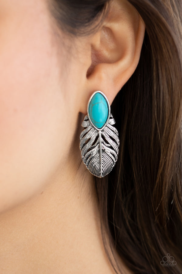 Rural Roadrunner - Blue Earrings