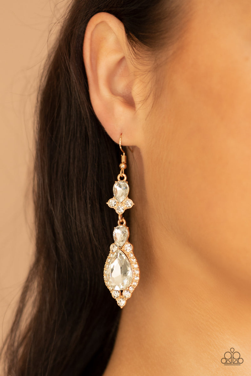 Fully Flauntable - Gold Earrings