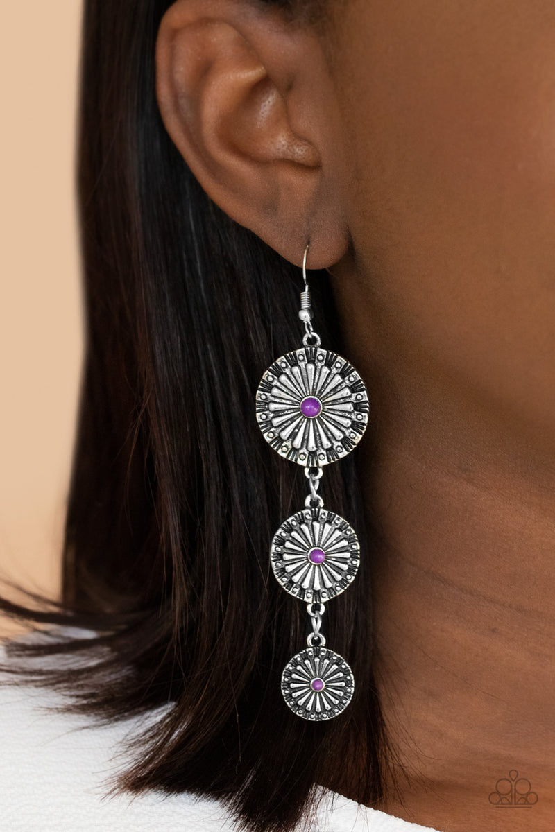 Festively Floral - Purple Earrings