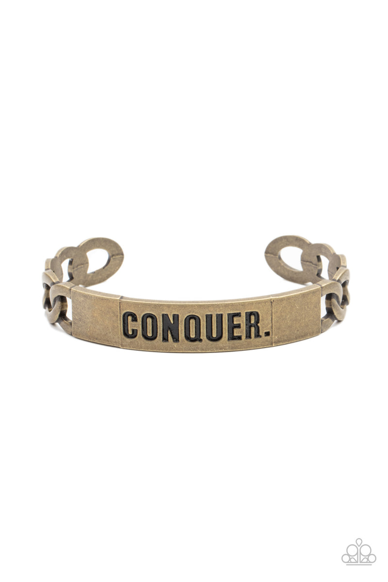 Conquer Your Fears - Brass Bracelet