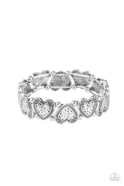Rustic Heartthrob - Silver Bracelet