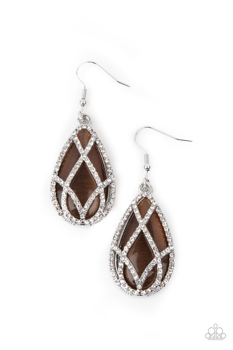 Crawling With Couture - Brown Earrings