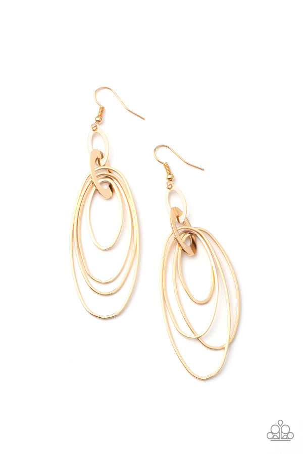 OVAL The Moon - Gold Earrings