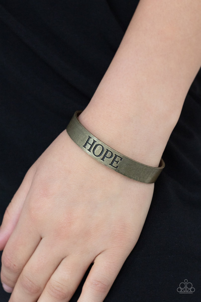 Hope Makes The World Go Round - Brass Bracelet
