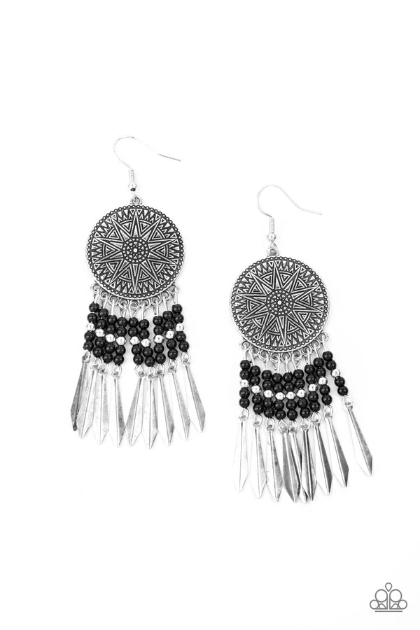 Sun Warrior - Black Earrings