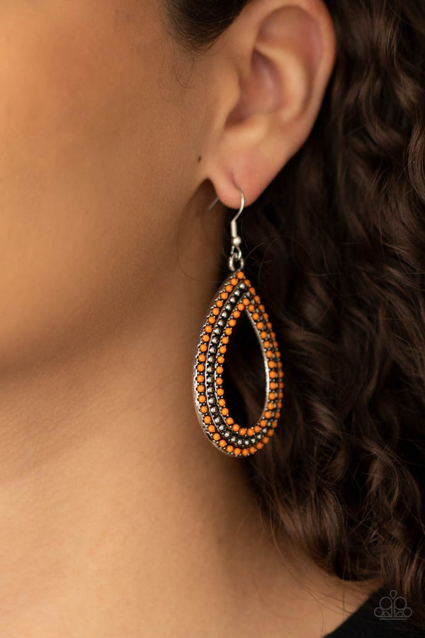 Tear Tracks - Orange Earrings