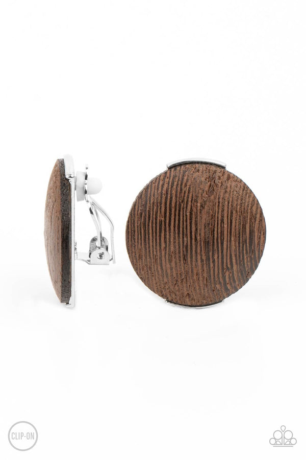 WOODWORK It - Brown Earrings