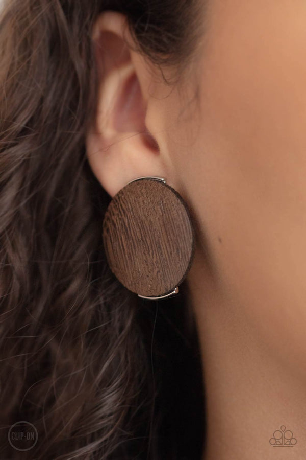 WOODWORK It - Brown Earrings