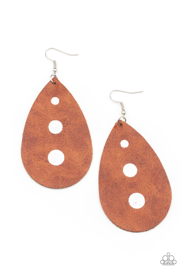 Rustic Torrent - Brown Earrings