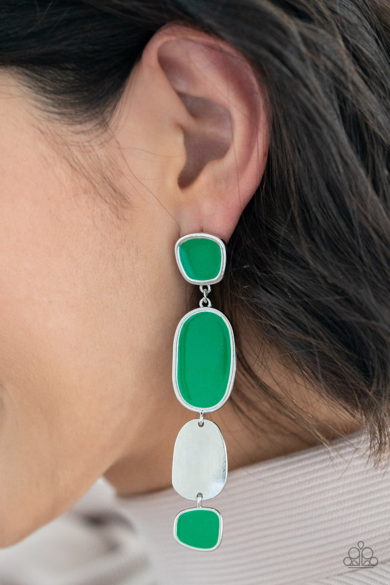 All Out Allure - Green Earrings