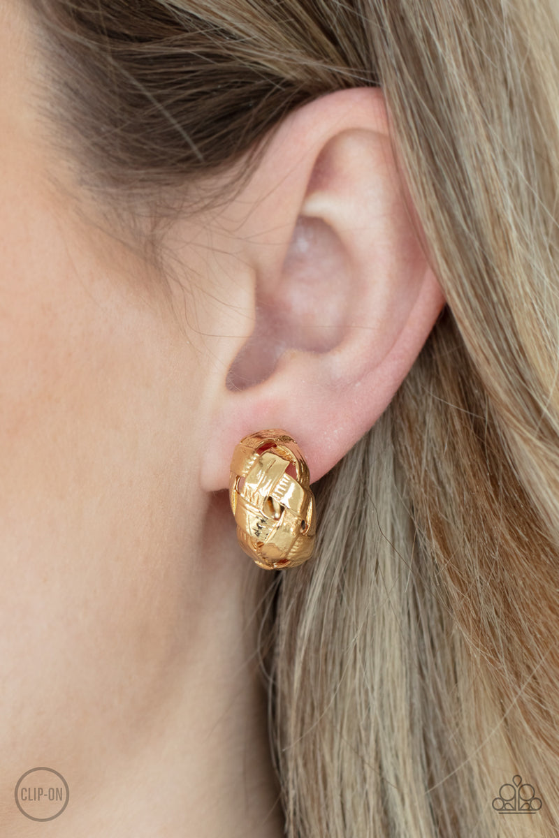 Wrought With Edge - Gold Earrings