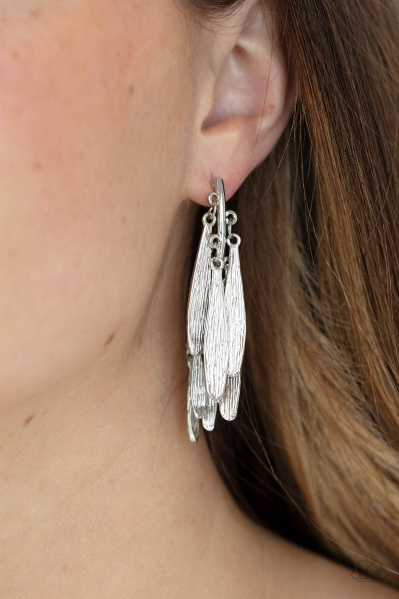 Pursuing The Plumes - Silver earrings