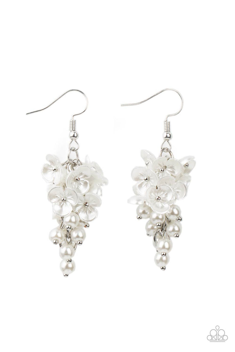 Bountiful Bouquets - White Earrings