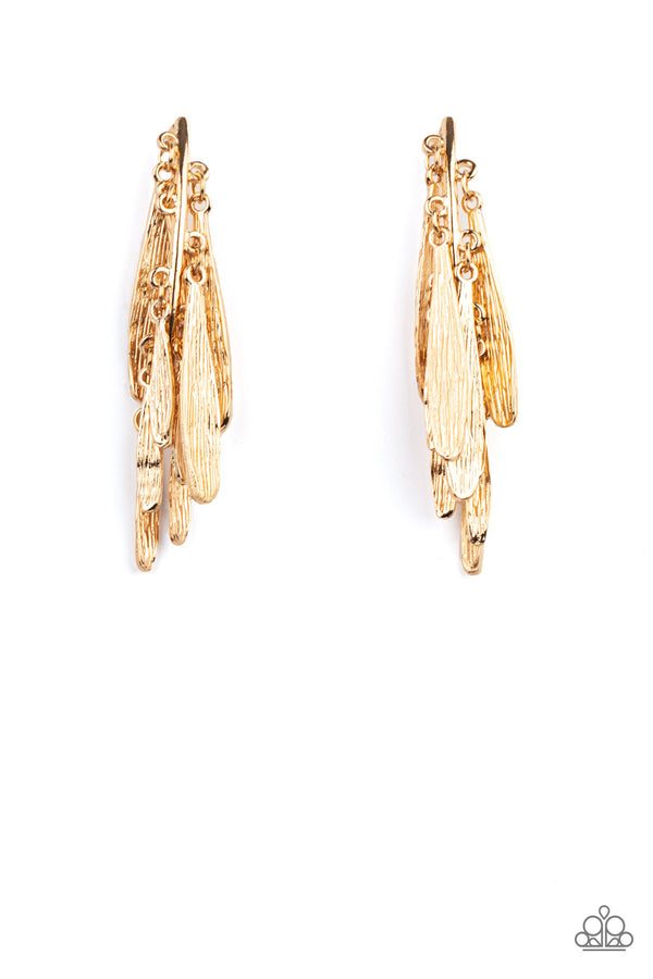 Pursuing The Plumes - Gold Earrings