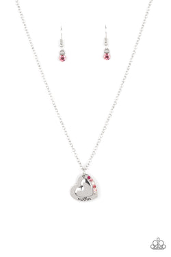 Happily Heartwarming - Pink Necklace