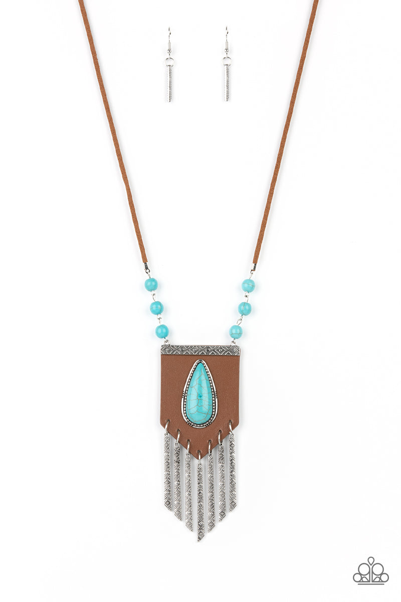 Enchantingly Tribal - Blue Necklace